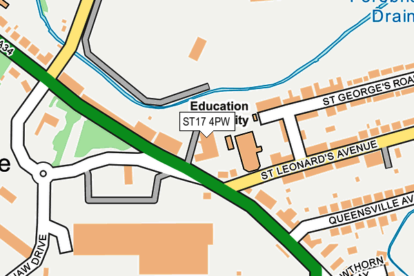 ST17 4PW map - OS OpenMap – Local (Ordnance Survey)
