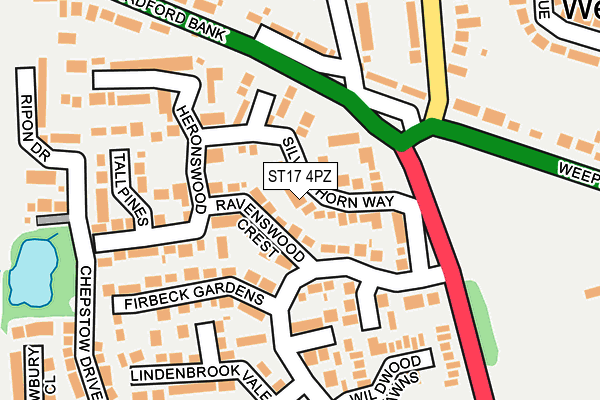 ST17 4PZ map - OS OpenMap – Local (Ordnance Survey)