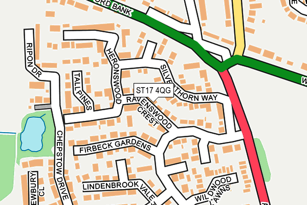 ST17 4QG map - OS OpenMap – Local (Ordnance Survey)
