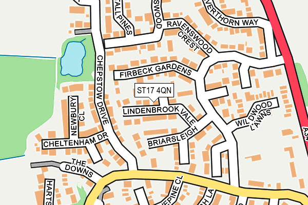 ST17 4QN map - OS OpenMap – Local (Ordnance Survey)