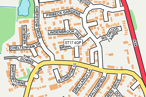 ST17 4QP map - OS OpenMap – Local (Ordnance Survey)