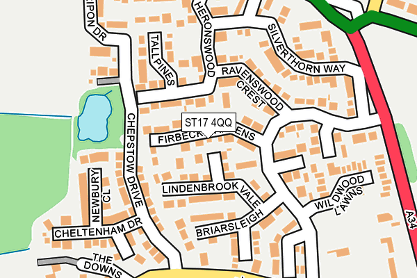 ST17 4QQ map - OS OpenMap – Local (Ordnance Survey)