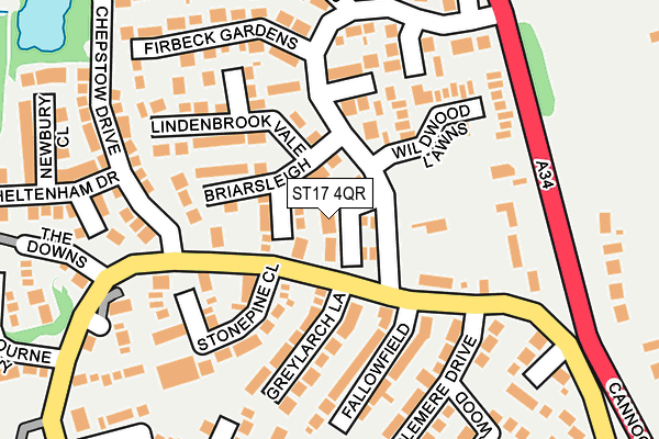 ST17 4QR map - OS OpenMap – Local (Ordnance Survey)