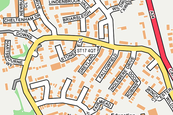ST17 4QT map - OS OpenMap – Local (Ordnance Survey)