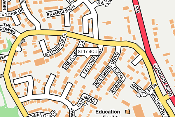 ST17 4QU map - OS OpenMap – Local (Ordnance Survey)