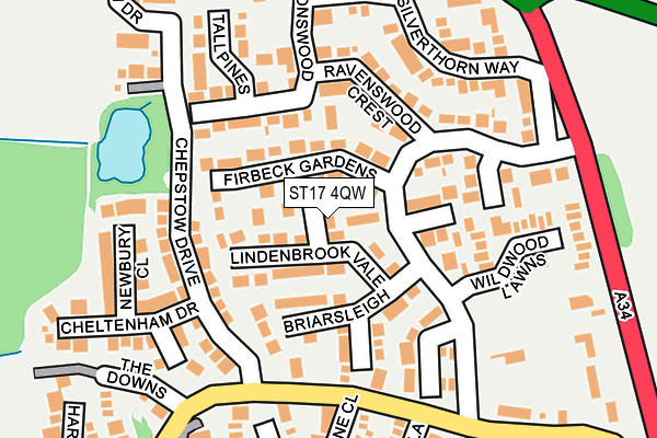 ST17 4QW map - OS OpenMap – Local (Ordnance Survey)