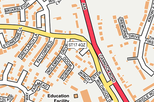 ST17 4QZ map - OS OpenMap – Local (Ordnance Survey)