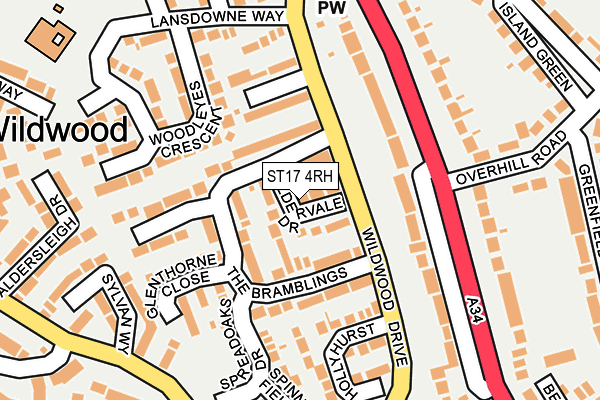 ST17 4RH map - OS OpenMap – Local (Ordnance Survey)