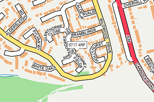 ST17 4RP map - OS OpenMap – Local (Ordnance Survey)