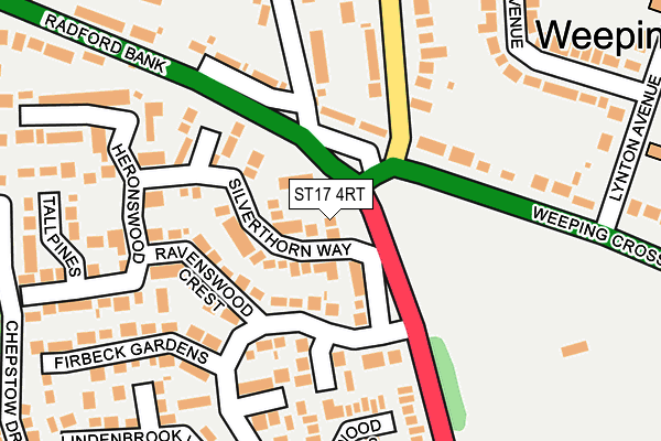 ST17 4RT map - OS OpenMap – Local (Ordnance Survey)