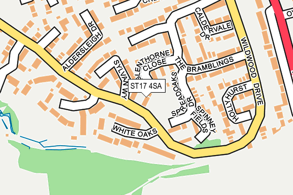 ST17 4SA map - OS OpenMap – Local (Ordnance Survey)