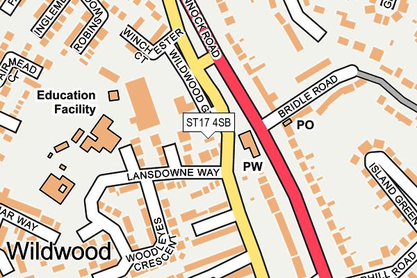 ST17 4SB map - OS OpenMap – Local (Ordnance Survey)