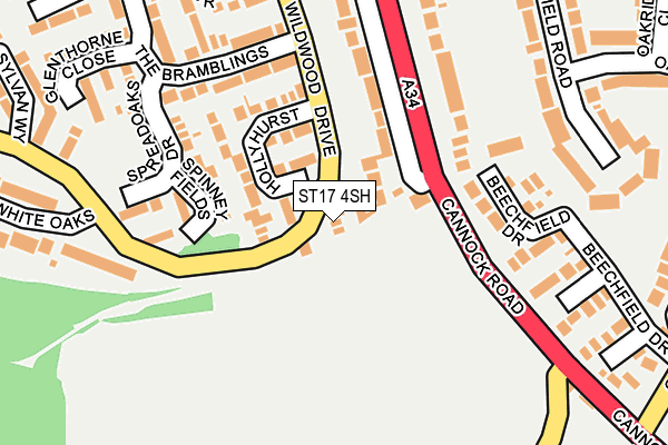 ST17 4SH map - OS OpenMap – Local (Ordnance Survey)