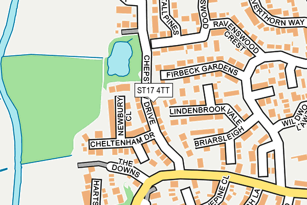 ST17 4TT map - OS OpenMap – Local (Ordnance Survey)