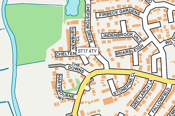 ST17 4TY map - OS OpenMap – Local (Ordnance Survey)