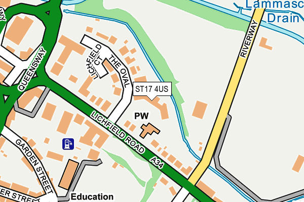 ST17 4US map - OS OpenMap – Local (Ordnance Survey)