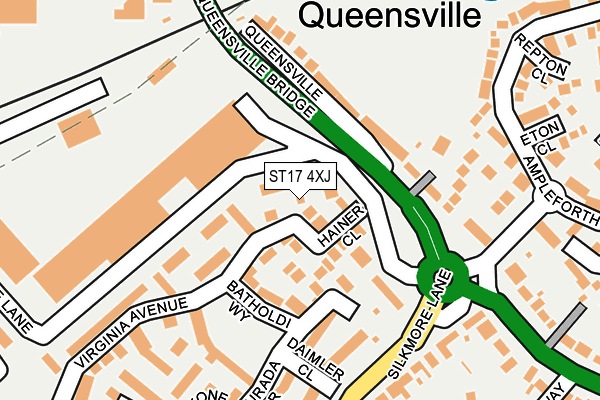 ST17 4XJ map - OS OpenMap – Local (Ordnance Survey)