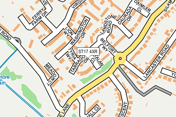 ST17 4XR map - OS OpenMap – Local (Ordnance Survey)