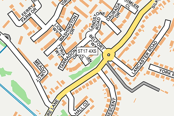 ST17 4XS map - OS OpenMap – Local (Ordnance Survey)