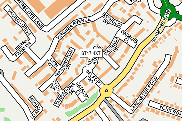 ST17 4XT map - OS OpenMap – Local (Ordnance Survey)