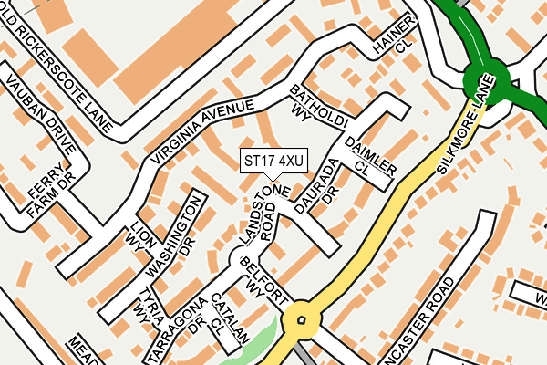 ST17 4XU map - OS OpenMap – Local (Ordnance Survey)