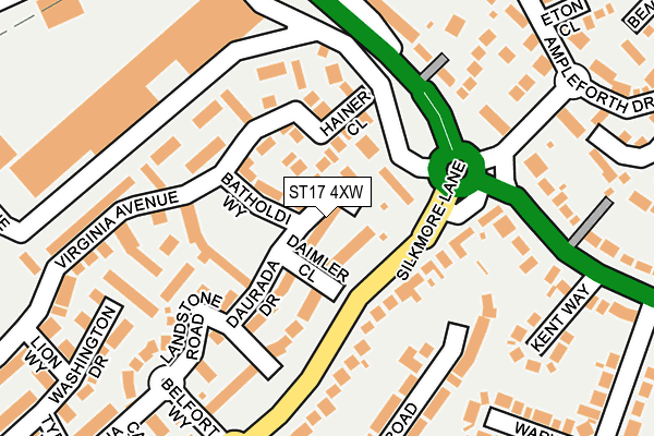 ST17 4XW map - OS OpenMap – Local (Ordnance Survey)