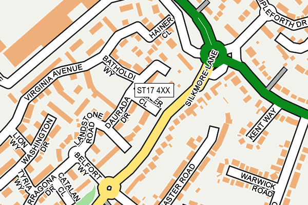 ST17 4XX map - OS OpenMap – Local (Ordnance Survey)