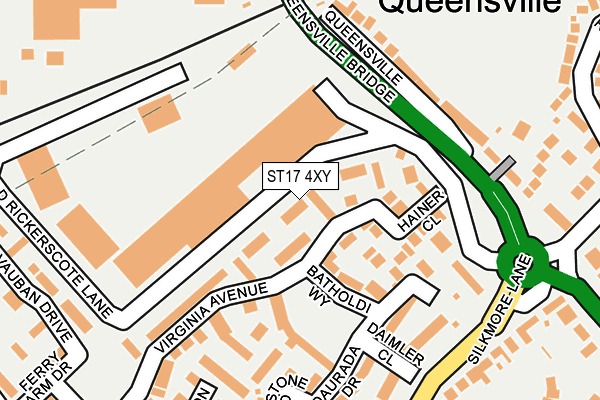 ST17 4XY map - OS OpenMap – Local (Ordnance Survey)