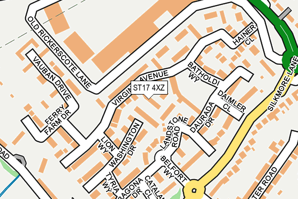 ST17 4XZ map - OS OpenMap – Local (Ordnance Survey)