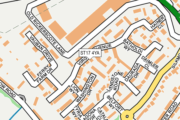 ST17 4YA map - OS OpenMap – Local (Ordnance Survey)