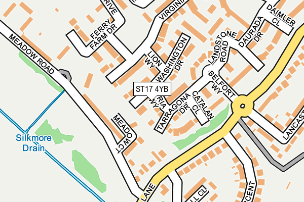 ST17 4YB map - OS OpenMap – Local (Ordnance Survey)