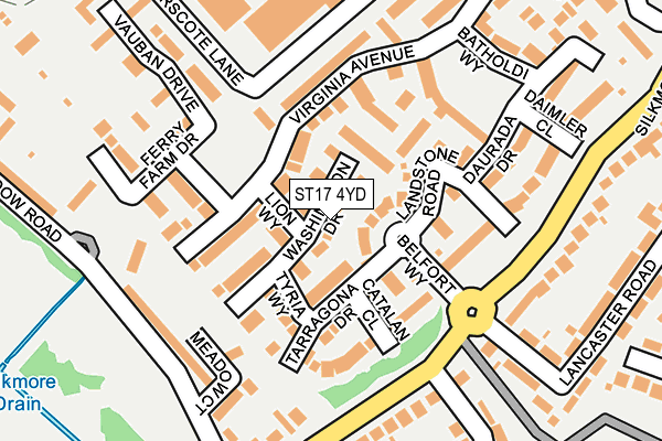 ST17 4YD map - OS OpenMap – Local (Ordnance Survey)