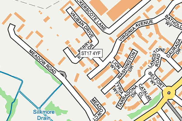 ST17 4YF map - OS OpenMap – Local (Ordnance Survey)