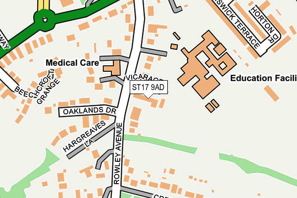 ST17 9AD map - OS OpenMap – Local (Ordnance Survey)