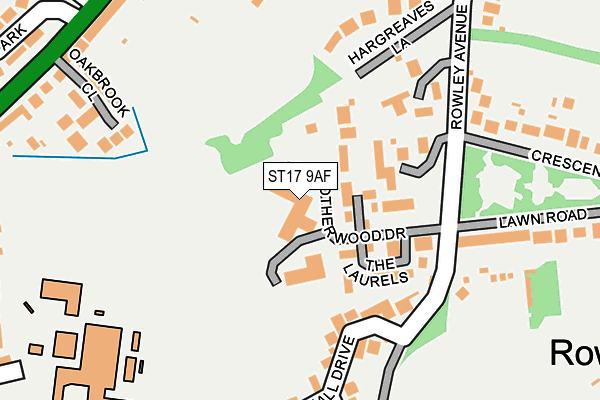 ST17 9AF map - OS OpenMap – Local (Ordnance Survey)