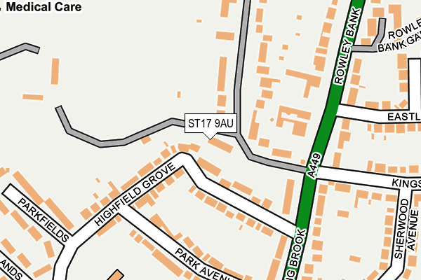 ST17 9AU map - OS OpenMap – Local (Ordnance Survey)