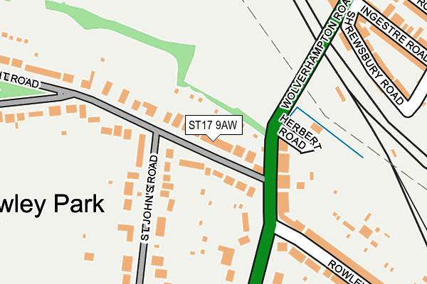 ST17 9AW map - OS OpenMap – Local (Ordnance Survey)
