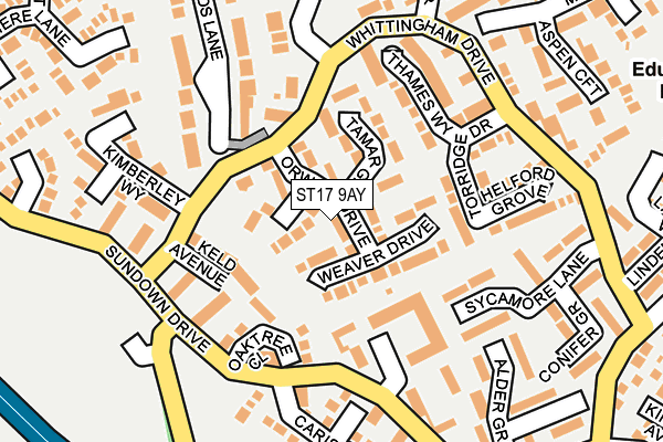 ST17 9AY map - OS OpenMap – Local (Ordnance Survey)