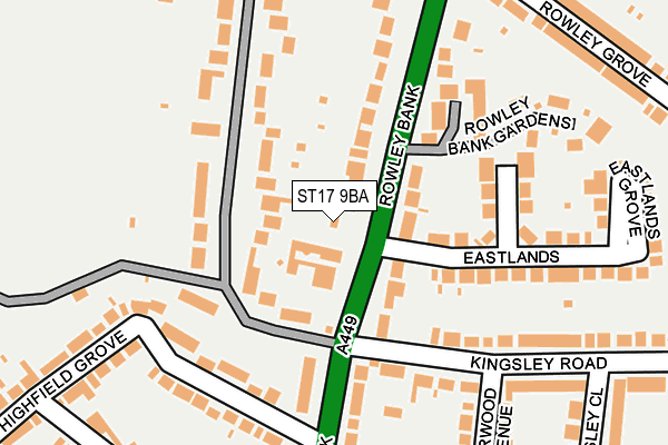 ST17 9BA map - OS OpenMap – Local (Ordnance Survey)