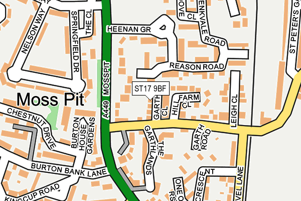 ST17 9BF map - OS OpenMap – Local (Ordnance Survey)