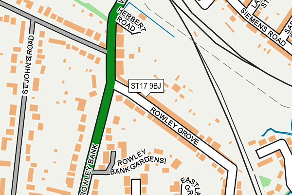 ST17 9BJ map - OS OpenMap – Local (Ordnance Survey)