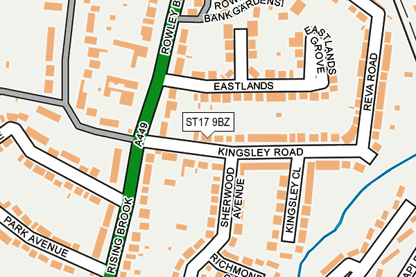 ST17 9BZ map - OS OpenMap – Local (Ordnance Survey)