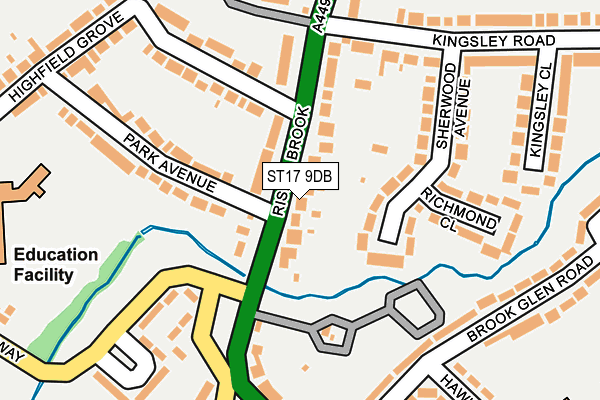 ST17 9DB map - OS OpenMap – Local (Ordnance Survey)