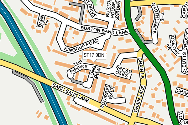 ST17 9DN map - OS OpenMap – Local (Ordnance Survey)