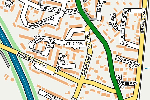 ST17 9DW map - OS OpenMap – Local (Ordnance Survey)