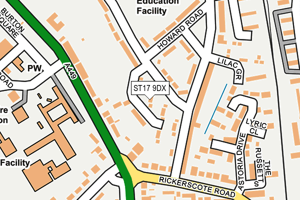 ST17 9DX map - OS OpenMap – Local (Ordnance Survey)