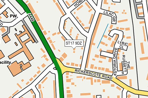ST17 9DZ map - OS OpenMap – Local (Ordnance Survey)