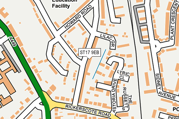 ST17 9EB map - OS OpenMap – Local (Ordnance Survey)