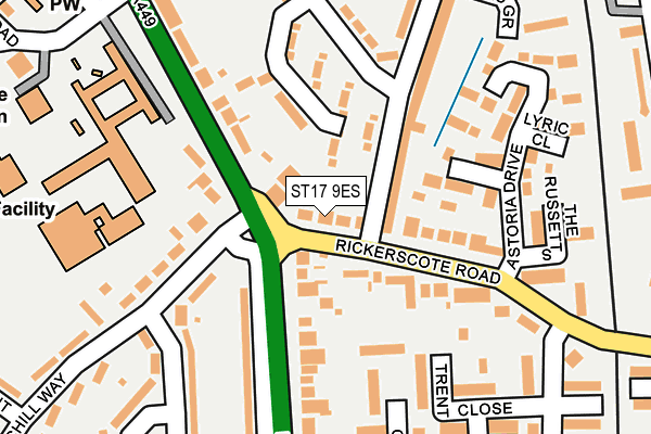 ST17 9ES map - OS OpenMap – Local (Ordnance Survey)
