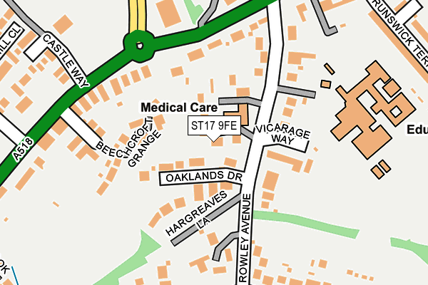 ST17 9FE map - OS OpenMap – Local (Ordnance Survey)